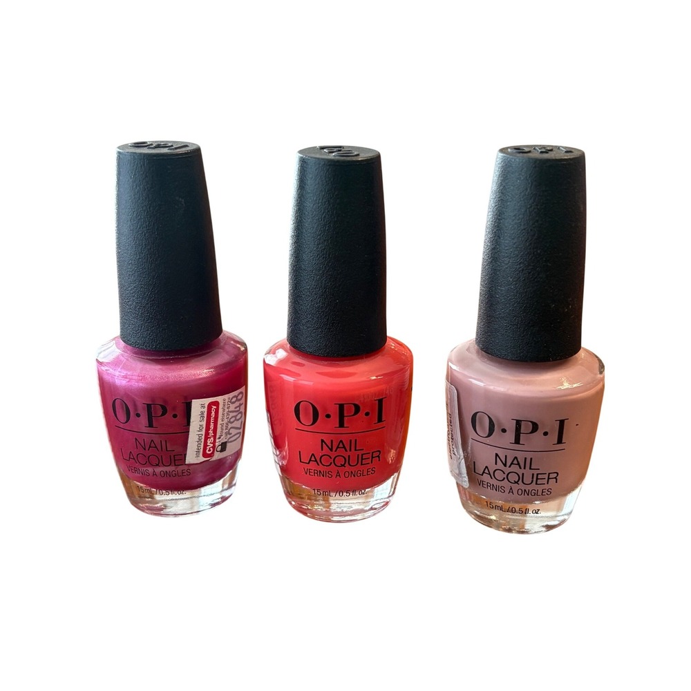 OPI Nail Lacquer Lot of 3 Tickle My Francey We Seafood A-Rose at Dawn Pink Coral